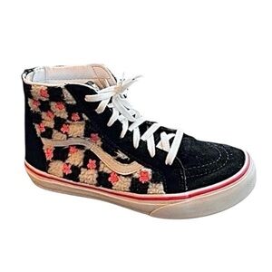 Vans Off The Wall Genuine‎ Suede Checkerboard Pink White Black High Top Sneakers